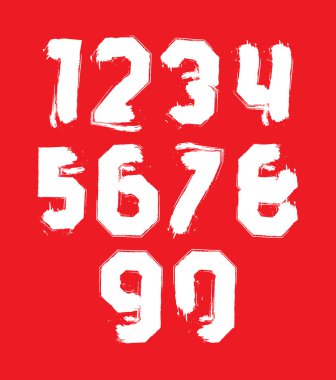Konturlu sayılar el çekilmiş