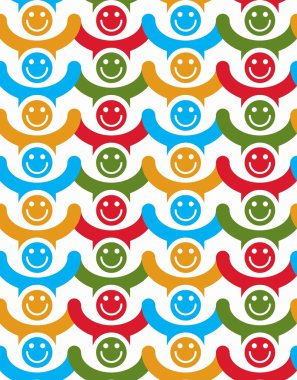 Seamless background with colorful  faces. clipart