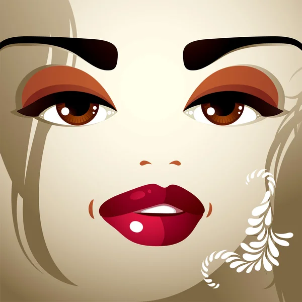 Schoonheid gezicht make-up. — Stockvector