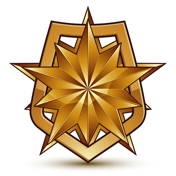 Golden polygonal star, — Stock Vector