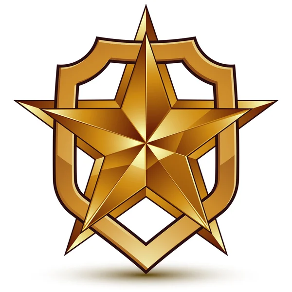 Ötszögletű golden star — Stock Vector