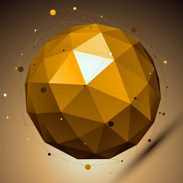 Gold abstract spherical object — Stock Vector