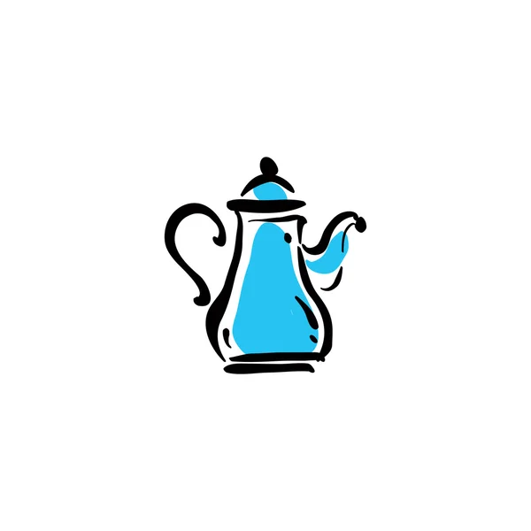 Ilustrované čajník ikona — Stockový vektor