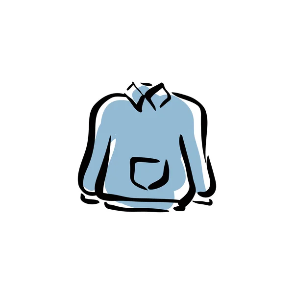 Geïllustreerde blauwe trui voor mannen — Stockvector