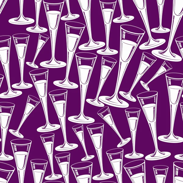 Champagne glasses seamless pattern — Stock Vector