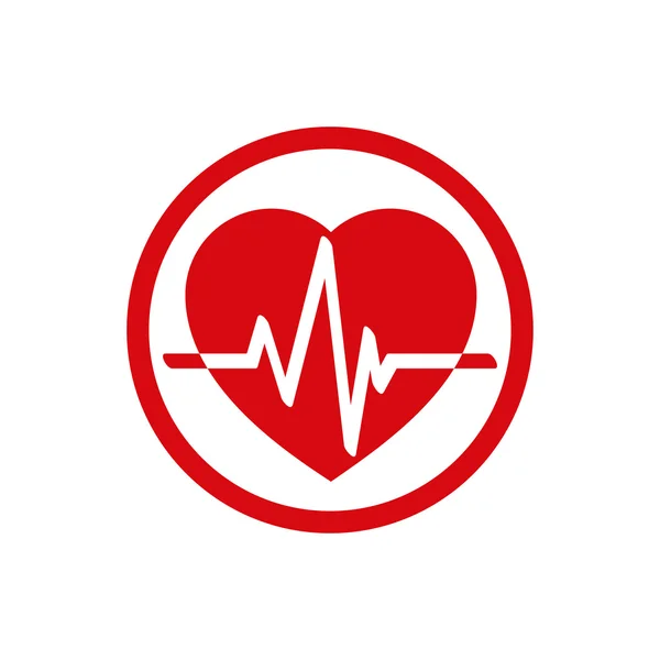 Icono de cardiología con corazón — Vector de stock