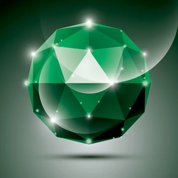 Abstract emerald shiny sphere — Stock Vector