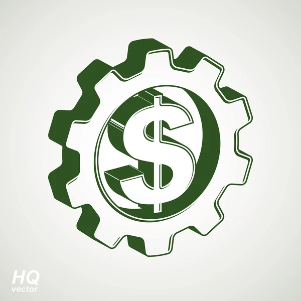 Símbolo do dólar verde . —  Vetores de Stock