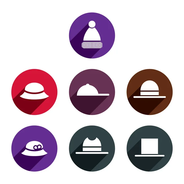 Şapkaya Icons set. — Stok Vektör