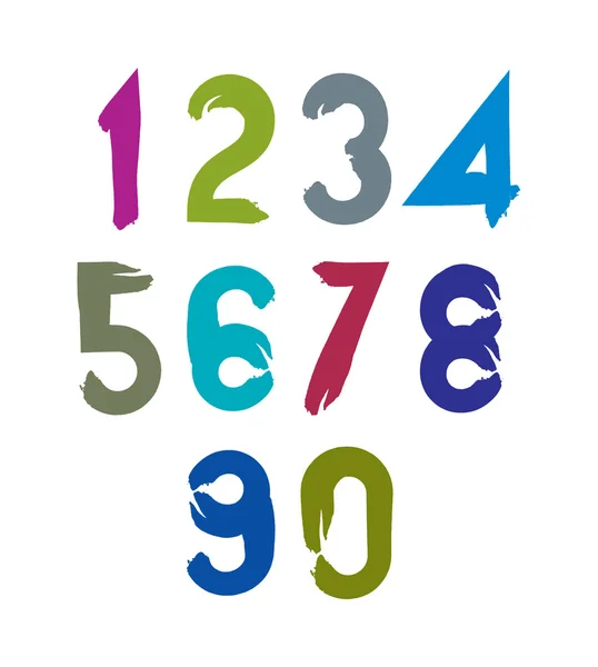 Handwritten numbers set — Stock Vector