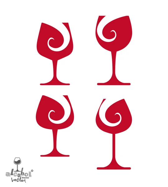 Sophisticated wine goblets — Stock Vector