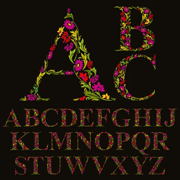 Naturliga alfabetet bokstäver — Stock vektor