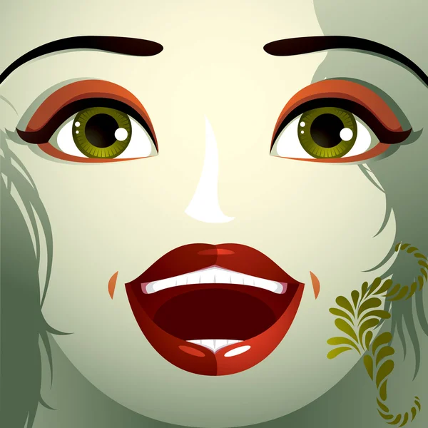 Mujer atractiva con maquillaje. — Vector de stock