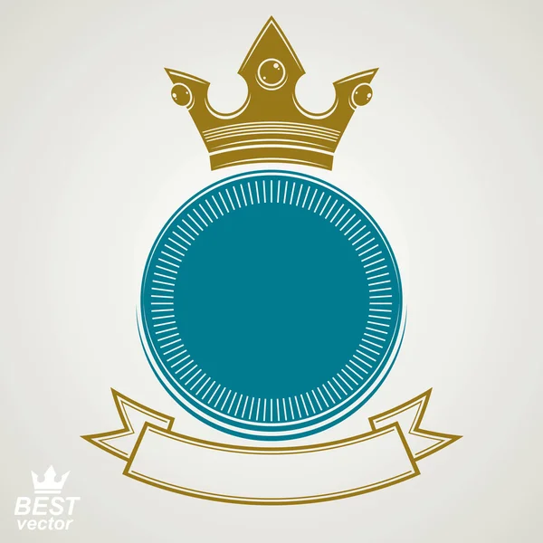 Anillo con corona imperial — Vector de stock