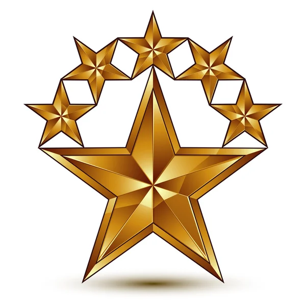 Símbolo de estrelas douradas pentagonais — Vetor de Stock