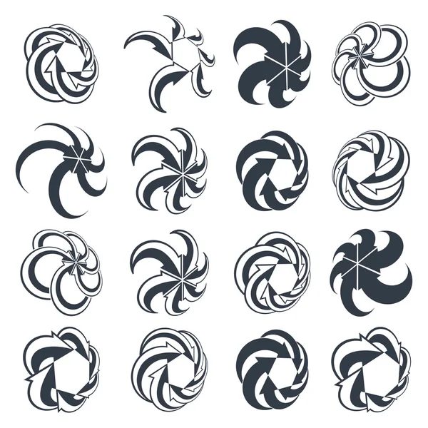 Looping pijlen abstract symbool — Stockvector