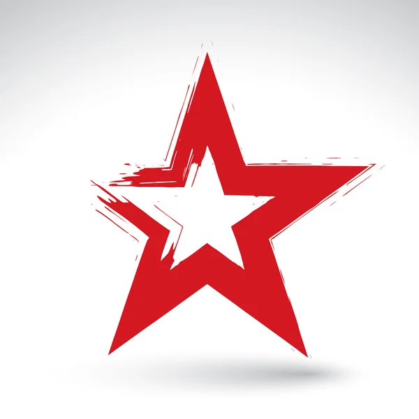 Handgezeichneter sowjetischer Roter Stern — Stockvektor