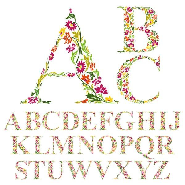 Natural alphabet letters — Stock Vector