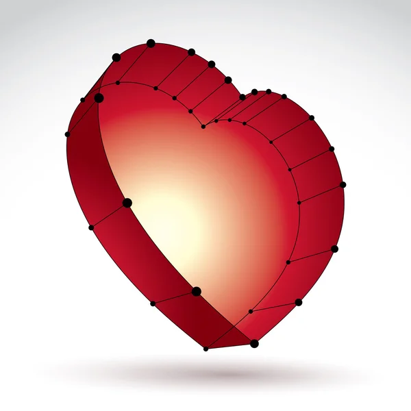 Röd love hjärtat tecken — Stock vektor