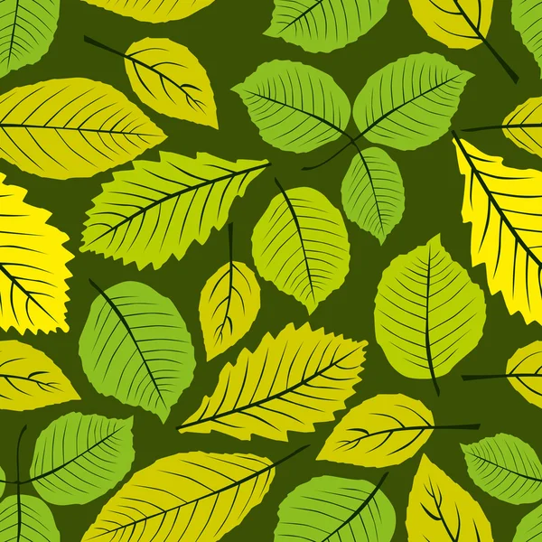 Different leaves seamless pattern — Stock Vector