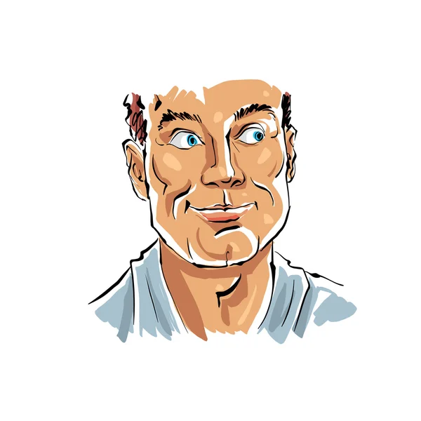 Illustration d'un homme aux cheveux roux souriant — Image vectorielle
