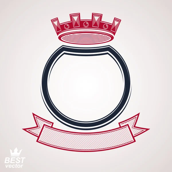 Circle with  decorative royal crown — Stock Vector