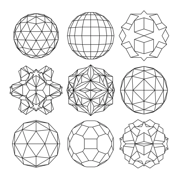 Coleção de esferas dimensionais — Vetor de Stock