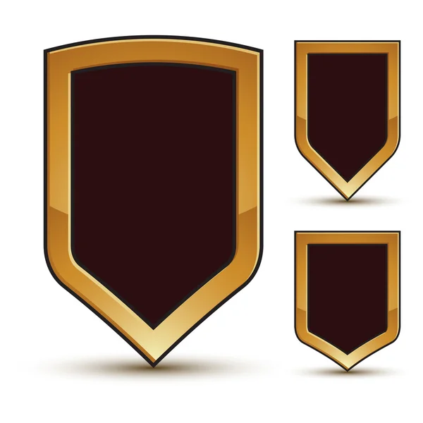 Escudos forma emblemas — Vetor de Stock