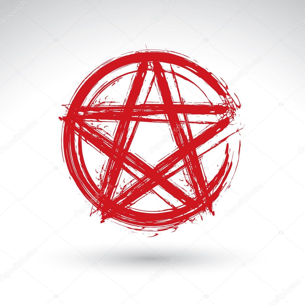 Hand drawn pentagram icon