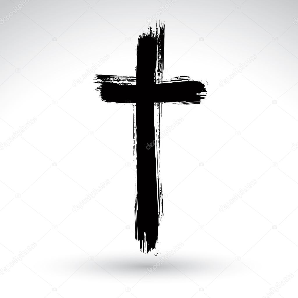 Black grunge cross icon