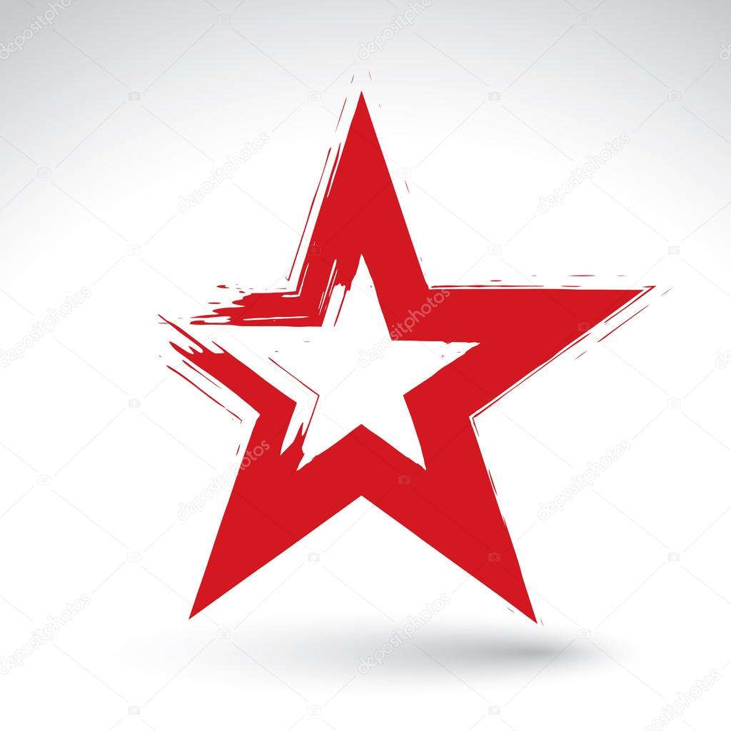 Hand drawn soviet red star