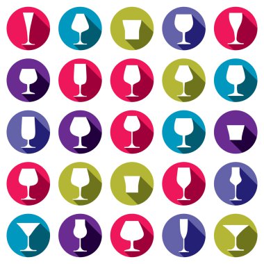 Drinking glasses collection clipart