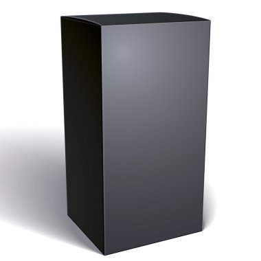 Gerçekçi siyah paket kutu ürünleri için