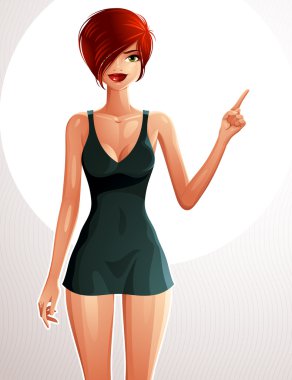 Koket Kızıl saçlı kadın