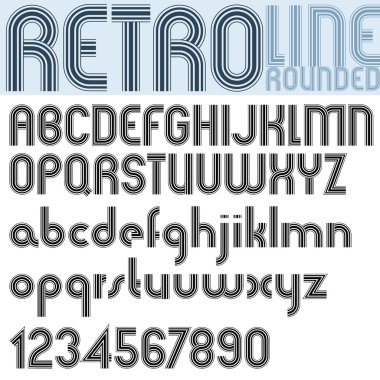 Retro hattı çizgileri etkisi font