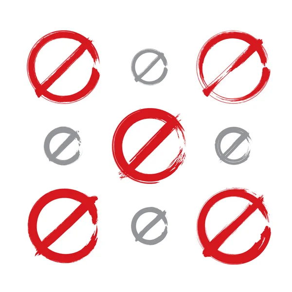 Hand-drawn simple prohibition icons — Stock Vector