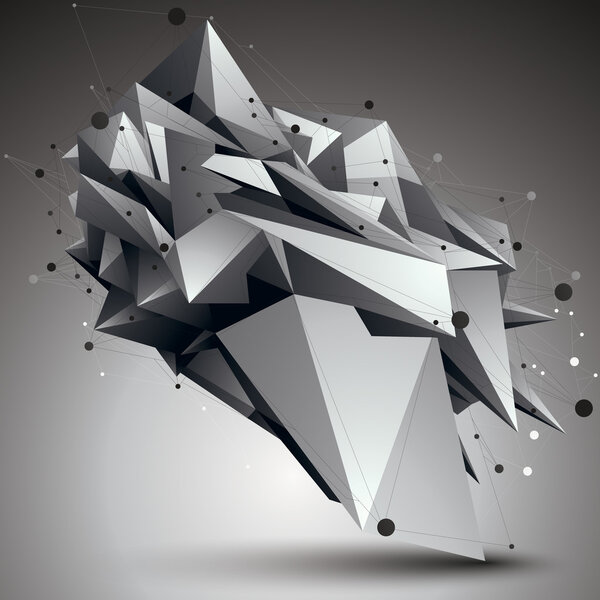 Geometric monochrome polygonal structure