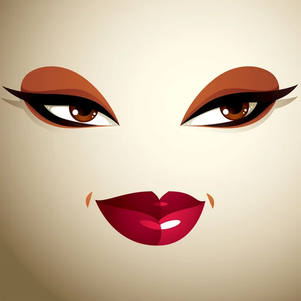 Maquillaje facial de mujer atractiva — Archivo Imágenes Vectoriales