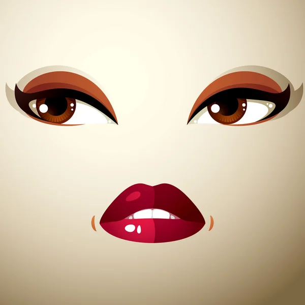 Mujer atractiva con un maquillaje brillante con estilo — Vector de stock