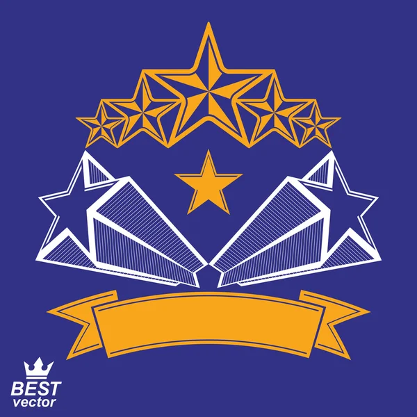 Monarch emblem, celebrative stars — Stock Vector