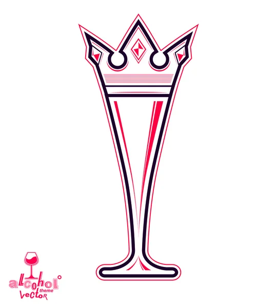 Szampan szkło z korony królewskiej — Wektor stockowy