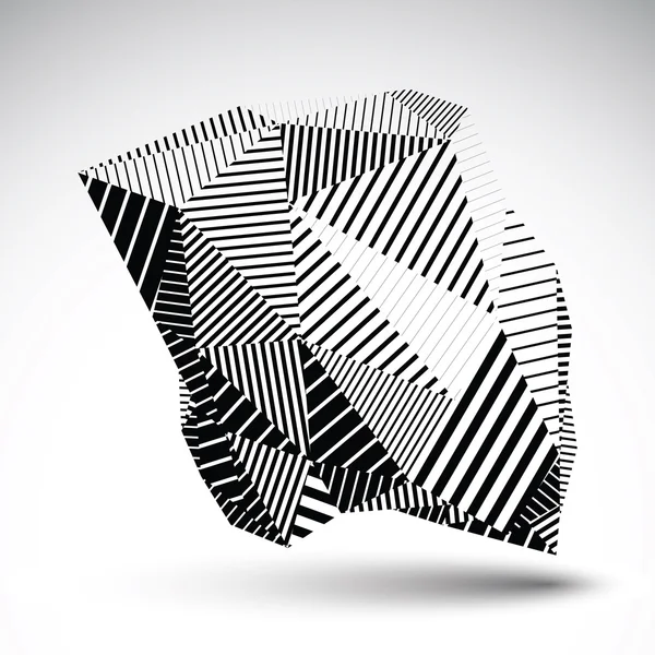 Fond géométrique monochrome abstrait 3D — Image vectorielle