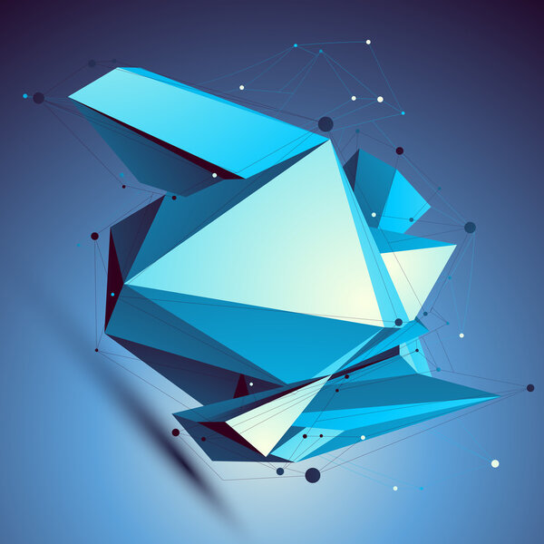 Синяя современная технологическая деформированная конструкция
