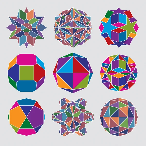 Colección de esferas dimensionales complejas — Vector de stock