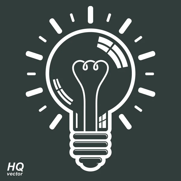 Electricity light bulb symbol — Stock Vector