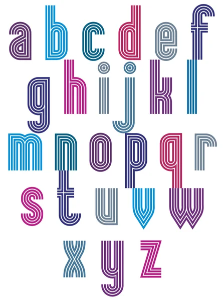 Retro stijl gestreepte lettertype. — Stockvector