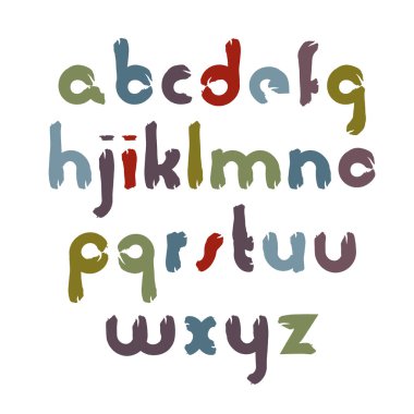 alfabe aquarelle harfler kümesi