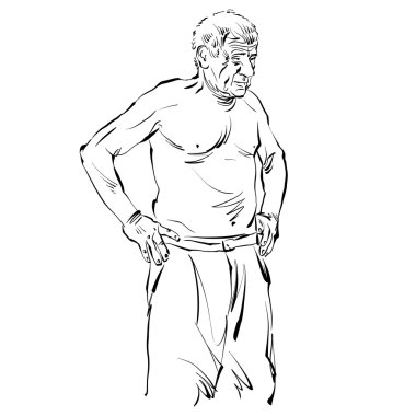 Elle çizilmiş yaşlı adam