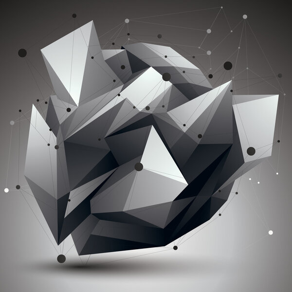 Geometric monochrome polygonal structure