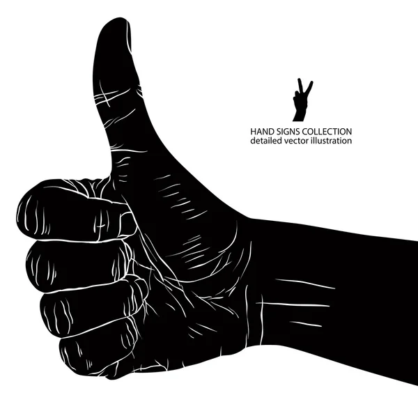 Tummen upp hand tecken — Stock vektor